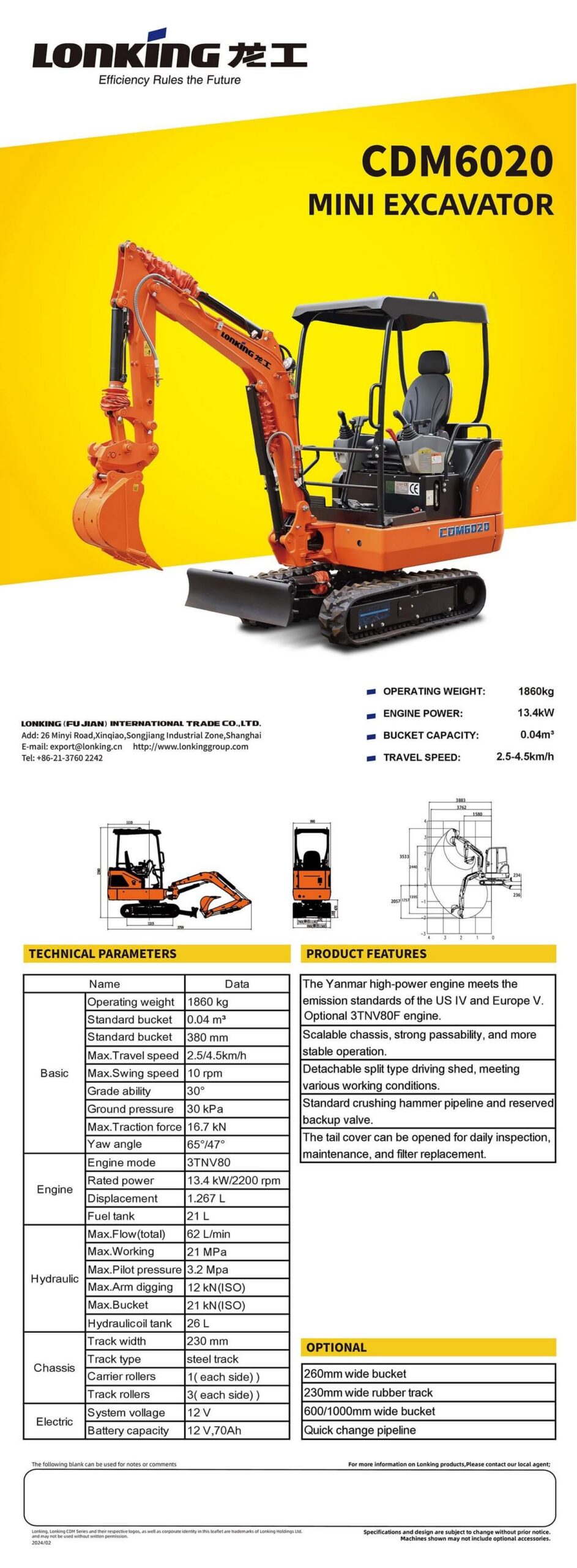 CDM6020 Canopy, Yanmar Euro V